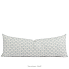 Tonic Living Studio Collection Carmel Pillow in Sky Blue, a 16x42 floral block print bed bolster pillow in light blue and white.