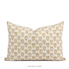 Tonic Living Studio Collection Carmel Pillow in Umber, a 14x20 brown and white floral block print lumbar pillow.