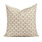 Carmel 20x20 Pillow Umber, a brown and cream floral block print Tonic Living pillow