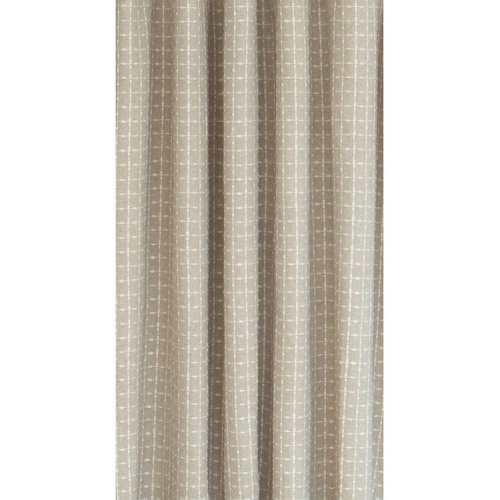 a beige with cream windowpane stitch pattern drapery fabric from Tonic Living