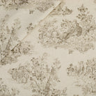 Tonic Living Colette Fabric in Portobello, a brown and natural French toile drapery fabric with scenic pastoral print.