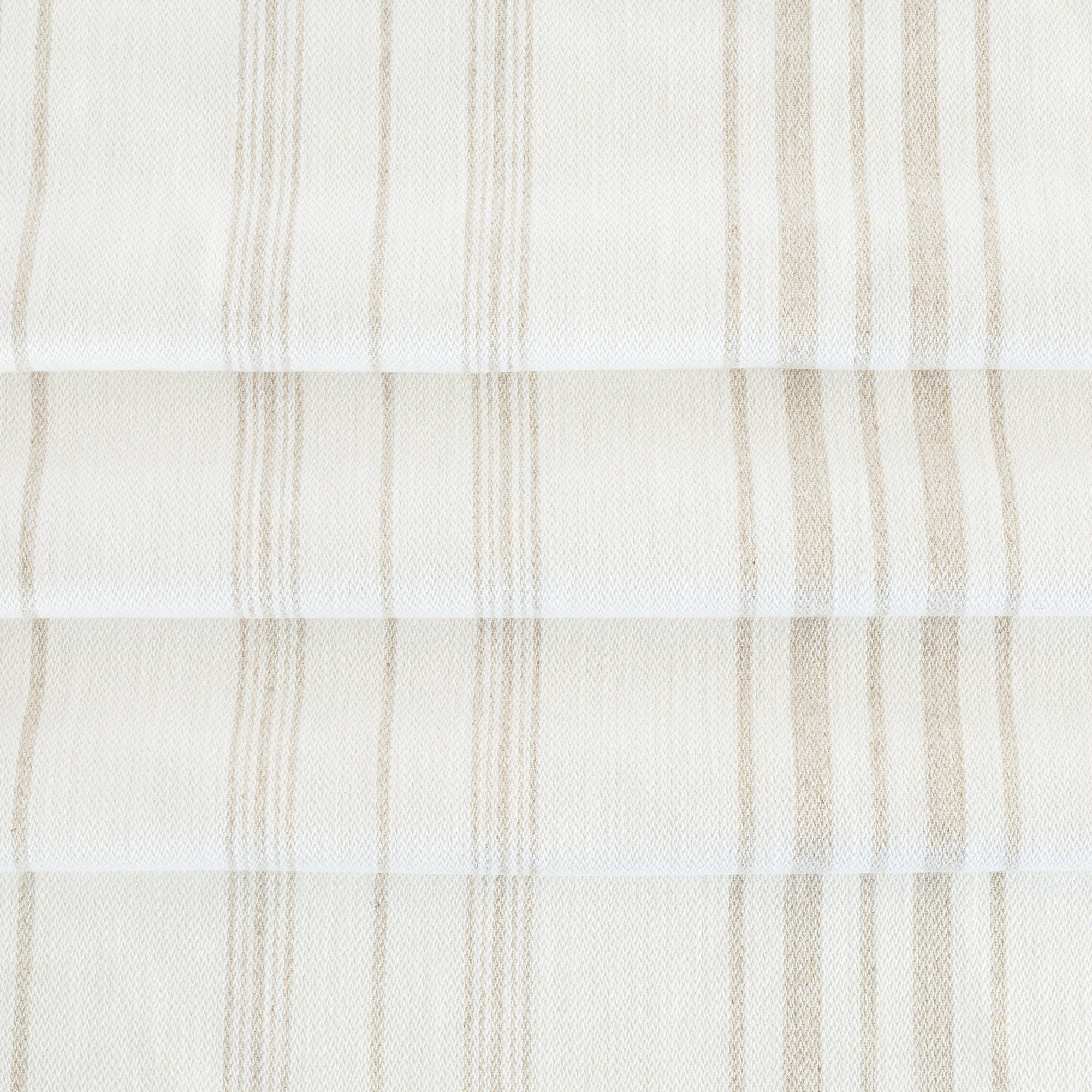 a white and beige vertical striped linen blend fabric