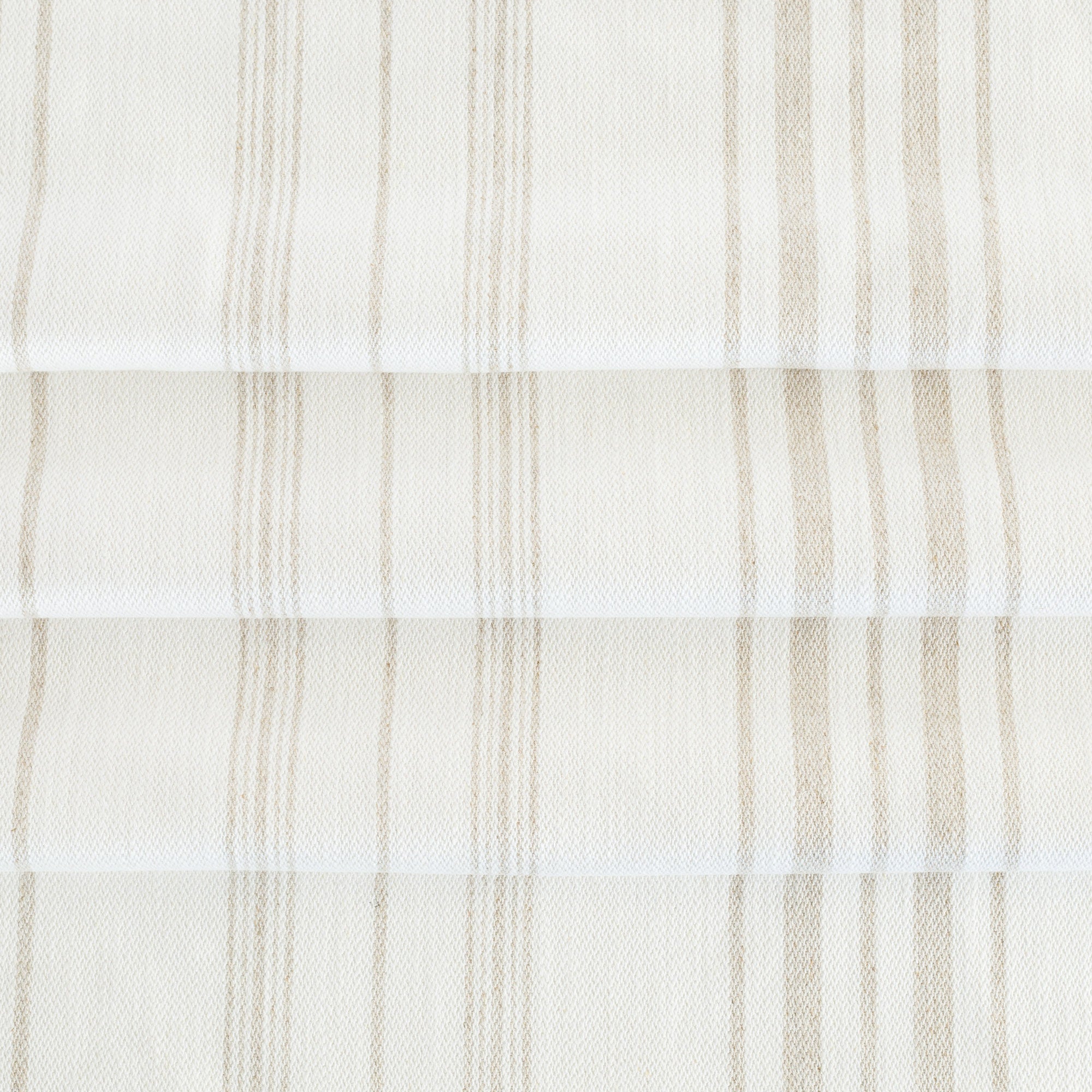 a white and beige vertical striped linen blend fabric