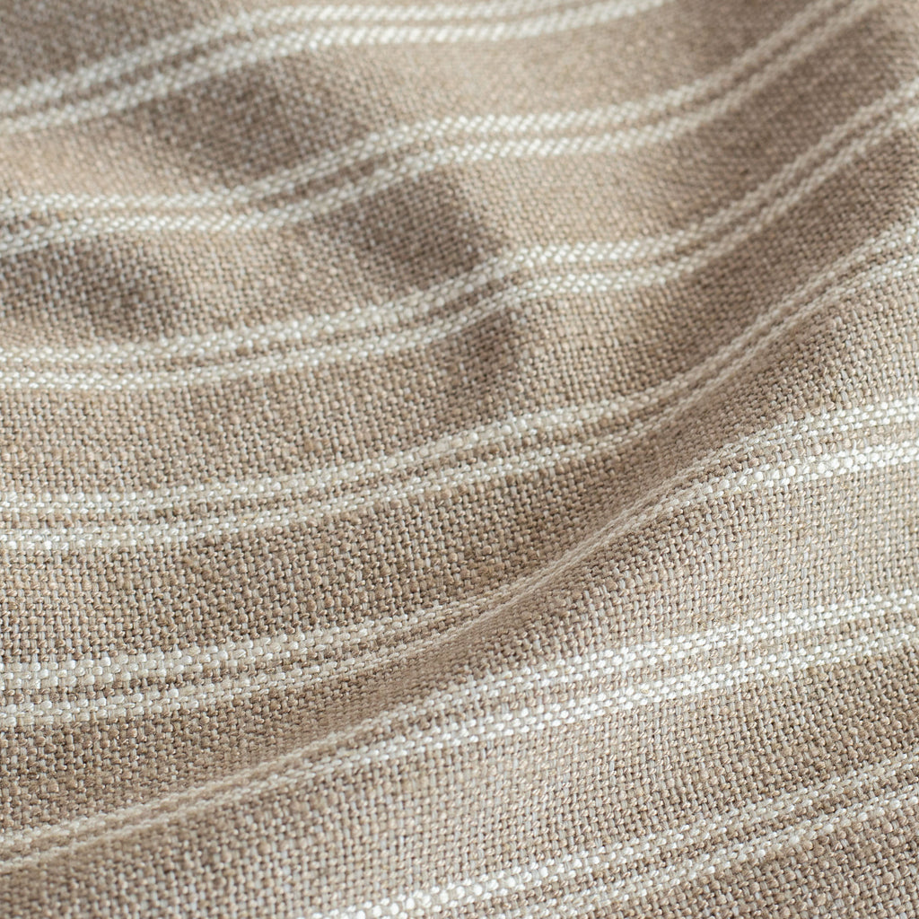 a light brown and cream horizontal stripe home decor fabric
