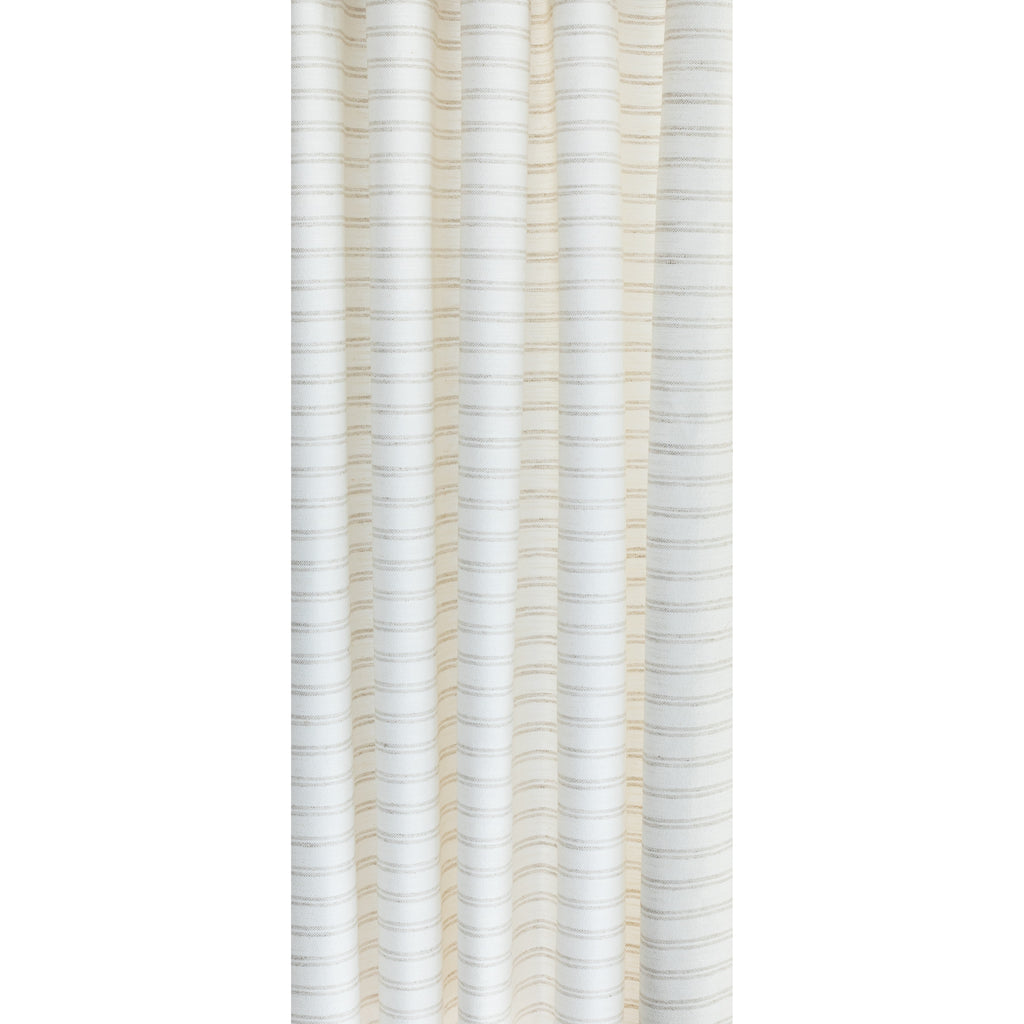 a white and greige stripe curtain fabric from Tonic Living