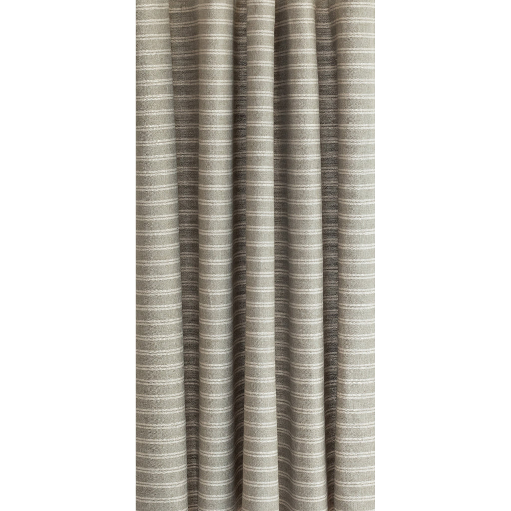 a sage green and cream horizontal stripe curtain fabric from Tonic Living