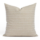Dash 22x22 throw pillow in ochre with stitched stripe detailing on a neutral woven base, Tonic Living.