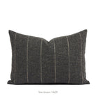Tonic Living Studio Collection Dunrobin Stripe Pillow in Sable, a 14x20 charcoal grey striped lumbar pillow.