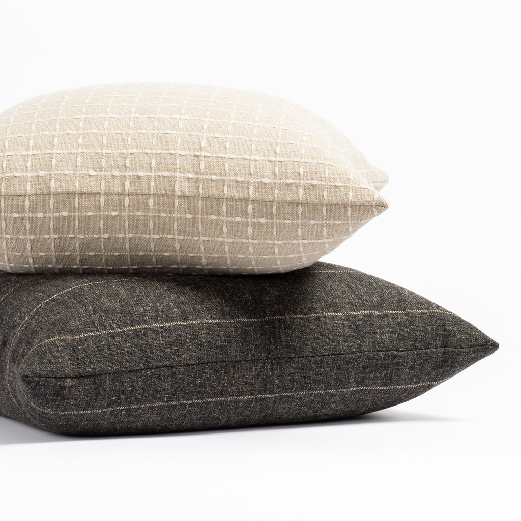 Charcoal grey and natural beige designer Tonic Living pillows