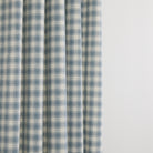 Tonic Living Emmett Plaid Denim Blue fabric suitable for curtains and window treatments in a classic check.