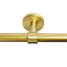 Tonic Living Gold enclosed bracket installed with café curtain rod.