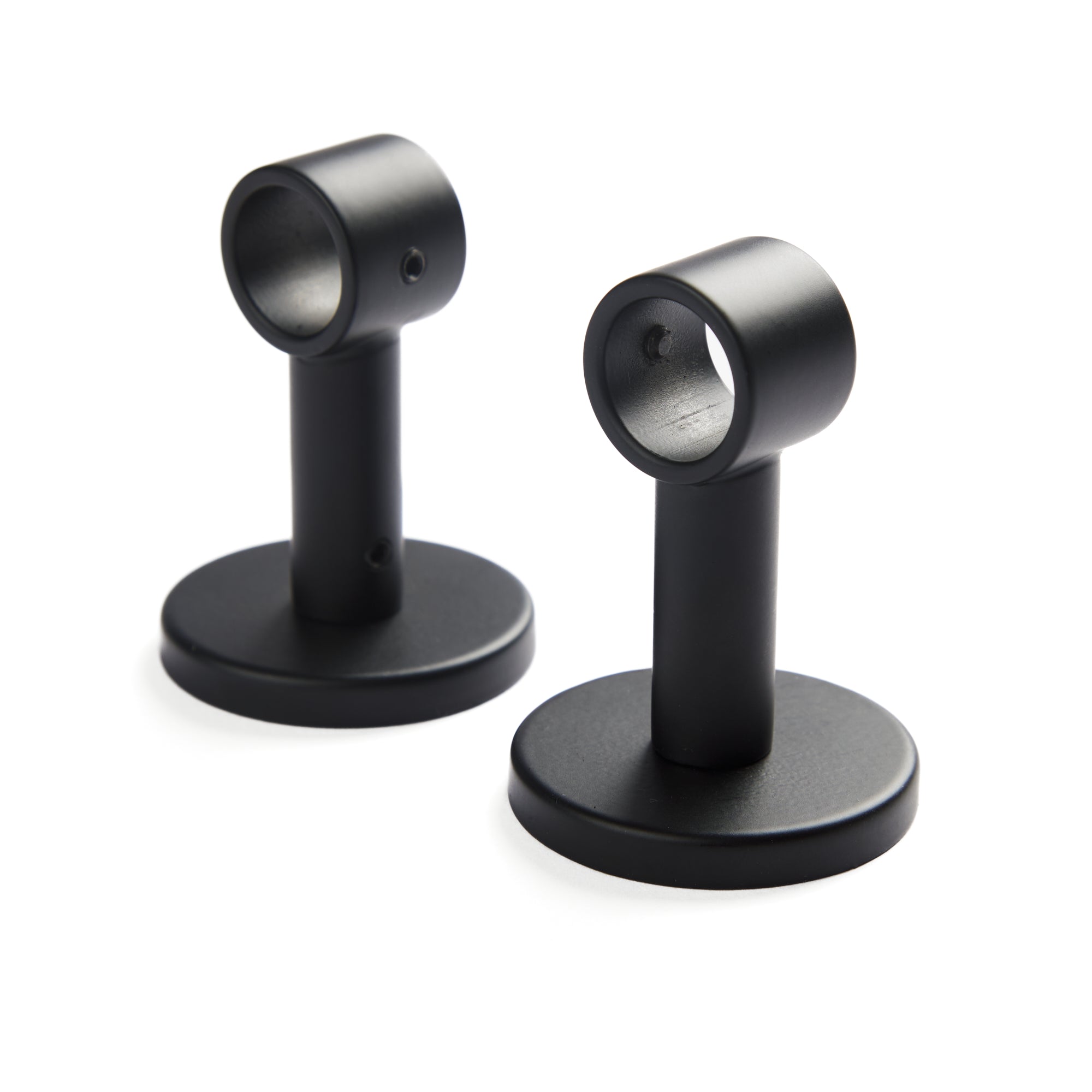 Tonic Living Black café rod enclosed brackets, pair.