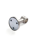 Underside of Tonic Living Pewter enclosed café rod bracket showing wall mounting hardware attachment.