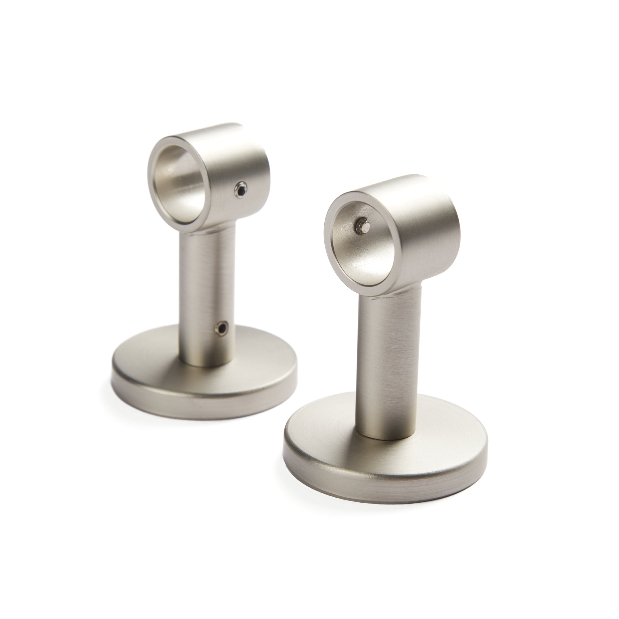 Tonic Living Pewter café rod enclosed brackets, pair.