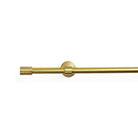 Tonic Living Gold café rod finial installed with café curtain rod and enclosed bracket.