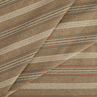 Tonic Living Fisher Stripe Cinnamon upholstery fabric featuring a layered horizontal stripe in rich brown tones.