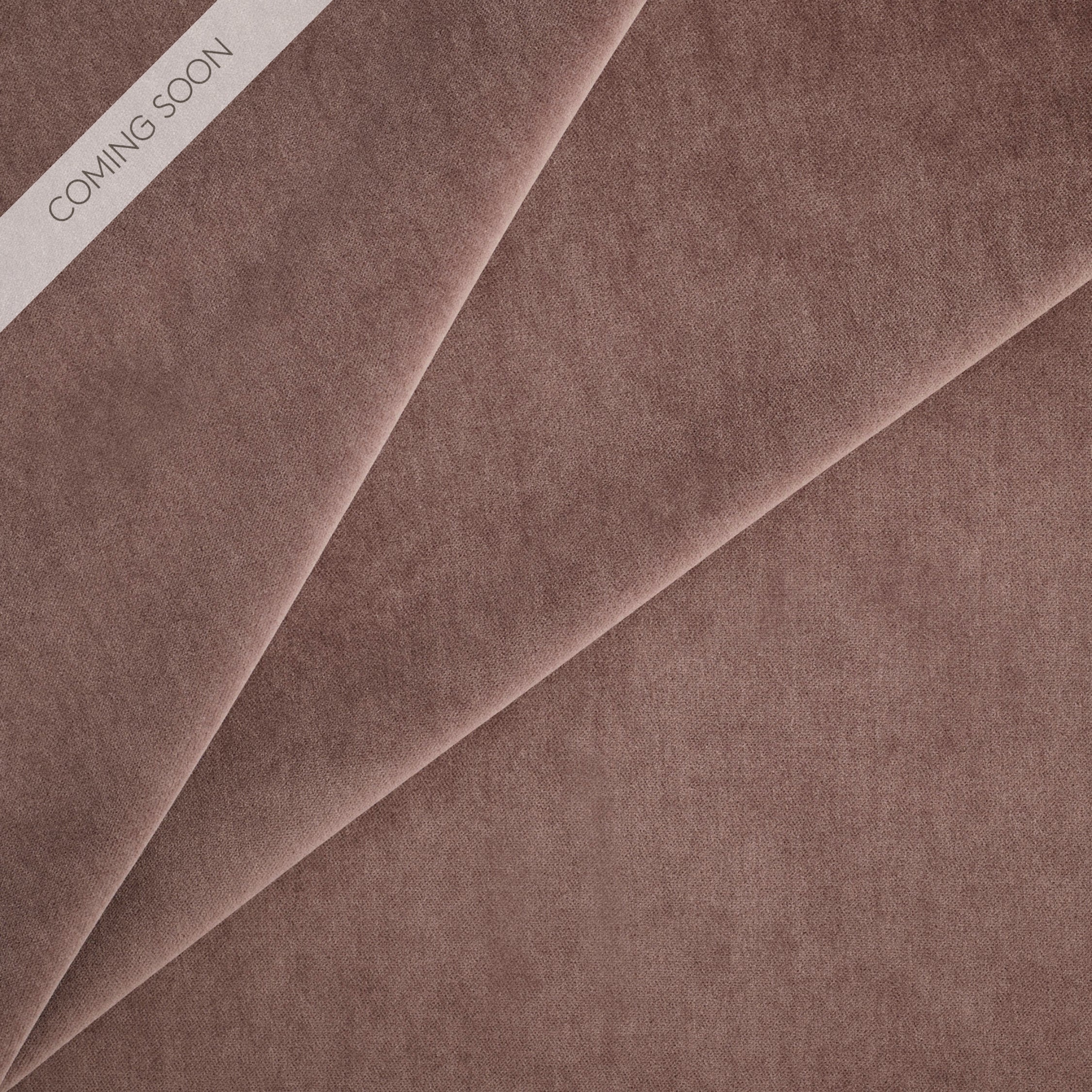 Tonic Living Florence Velvet upholstery fabric in Mauve, a soft dusty purple velvet.