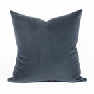 Tonic Living Florence Velvet 20x20 Pillow in Mineral Blue with a soft plush velvet texture and deep smoky blue-grey colour.