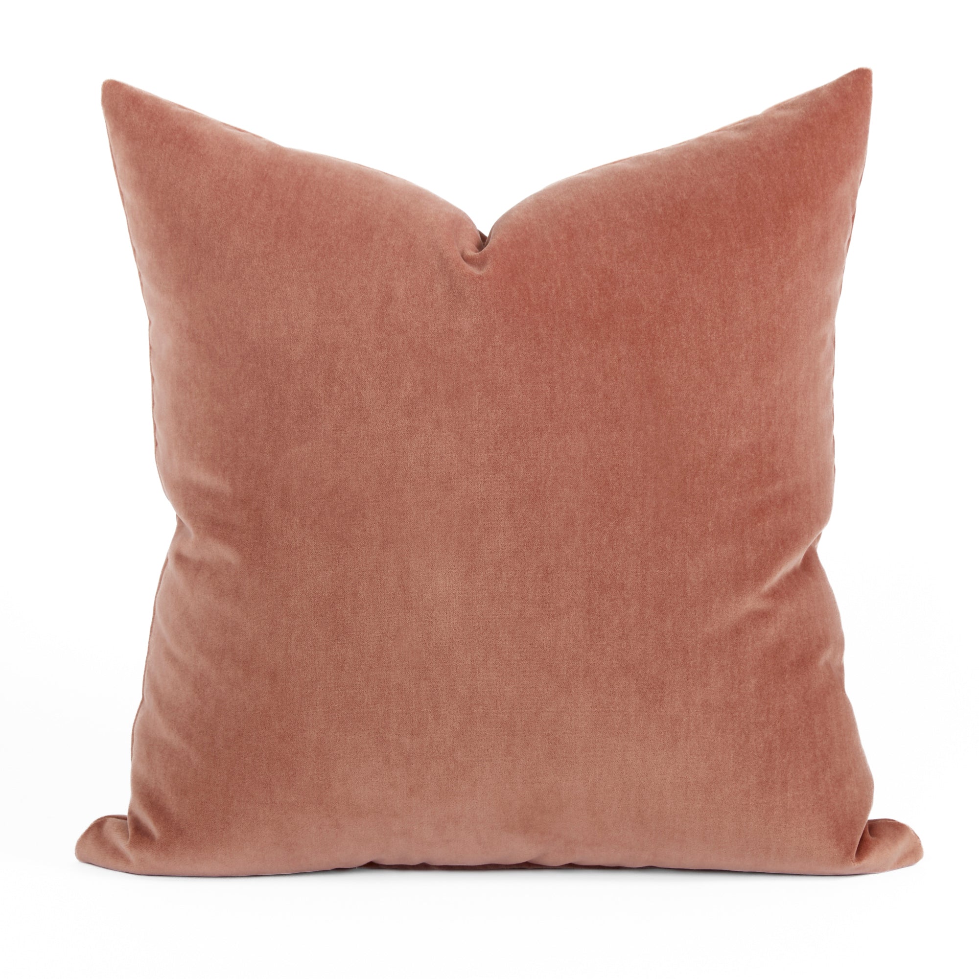 Tonic Living Florence Velvet 22x22 pillow in Rosewood, a soft dusty rose velvet cushion.