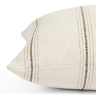 Side view of Tonic Living Gibson Stripe Birch decorative bolster highlighting its classic neutral striped pattern.