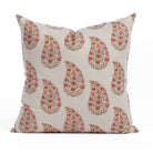 Tonic Living Grace 20x20 Pillow, Rosewood with botanical paisley print in berry red and peach tones.
