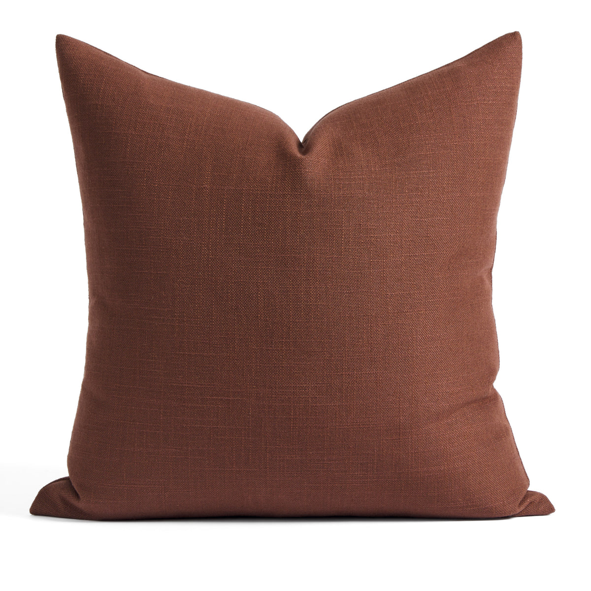 Tonic Living Hampton 22x22 Pillow in Burgundy, an earthy burgundy throw pillow with a soft woven texture and the look and feel of linen.