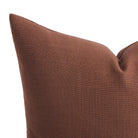 Close up of Tonic Living Hampton Burgundy pillow showing its rich earthy burgundy colour and linen-inspired woven texture.