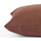 Side view of Tonic Living Hampton Burgundy toss cushion highlighting its deep burgundy colour and linen-look texture.