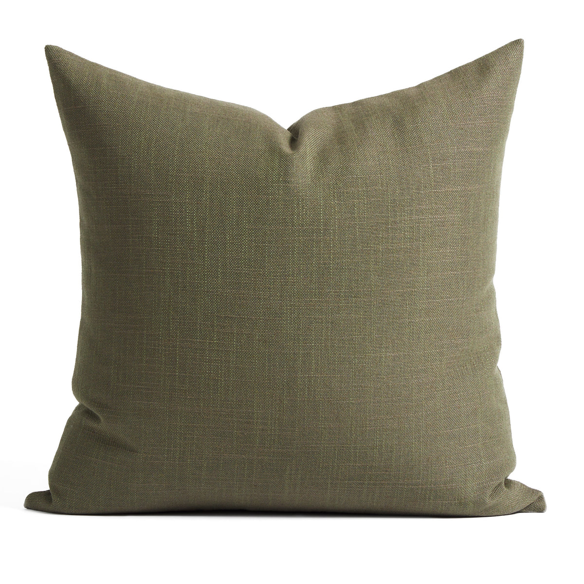 Tonic Living Hampton 22x22 Pillow in Moss, an earthy green throw pillow with a soft woven texture and the look and feel of linen.