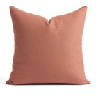 Tonic Living Hampton 22x22 Pillow in Rosewood, an earthy pink throw pillow with warm terracotta tones and the look and feel of linen.