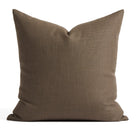 Tonic Living Hampton 22x22 Pillow in Walnut, a dark walnut brown throw pillow with the look and feel of linen.