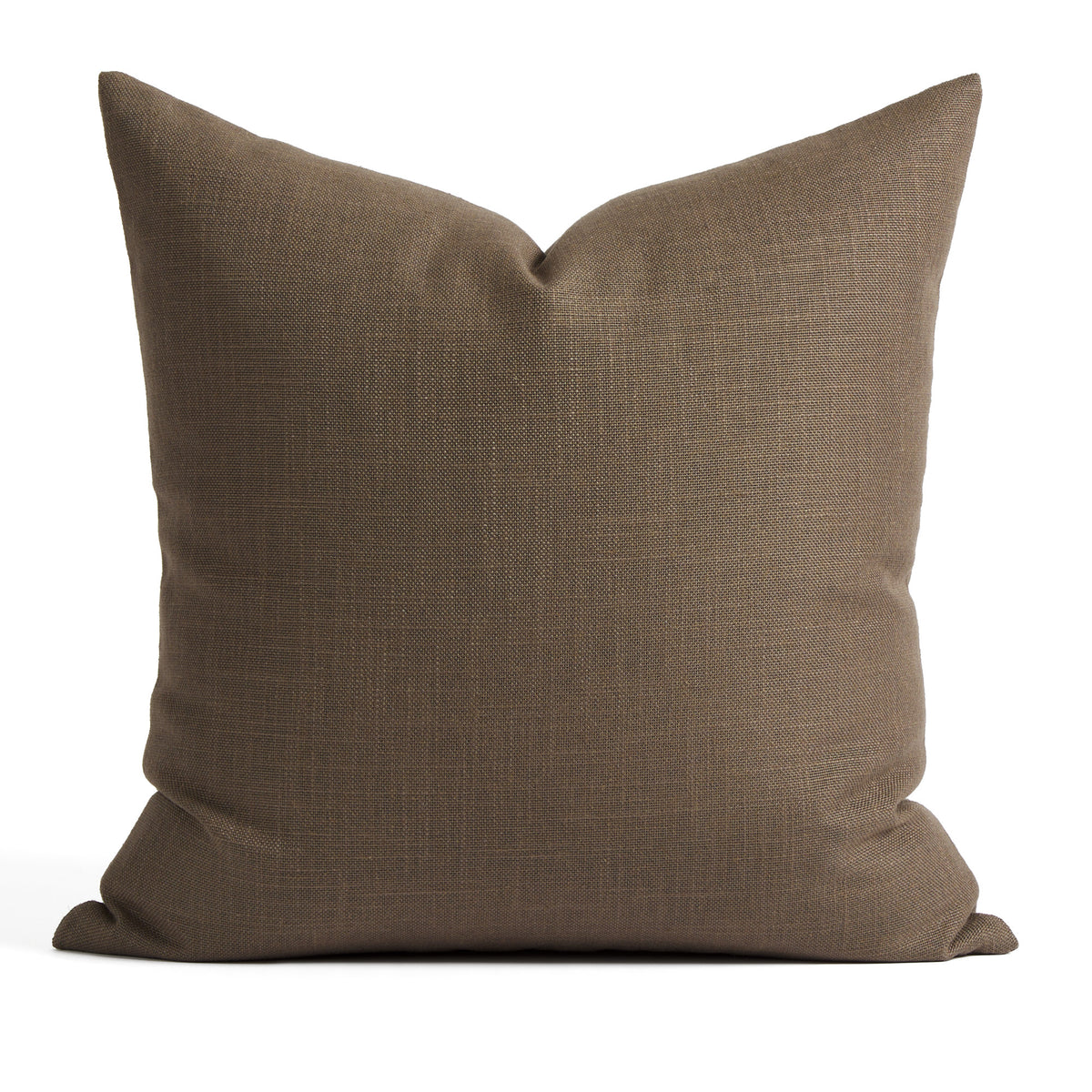 Tonic Living Hampton 22x22 Pillow in Walnut, a dark walnut brown throw pillow with the look and feel of linen.