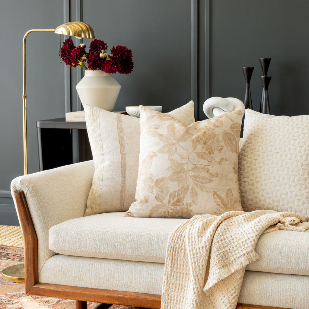 neutral cream and ochre brown Tonic Living pillows