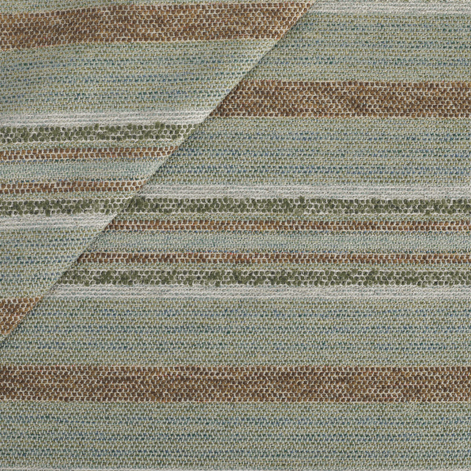 Tonic Living Indie Fabric in Lagoon, a green-teal high-performance upholstery fabric with textured horizontal stripes.