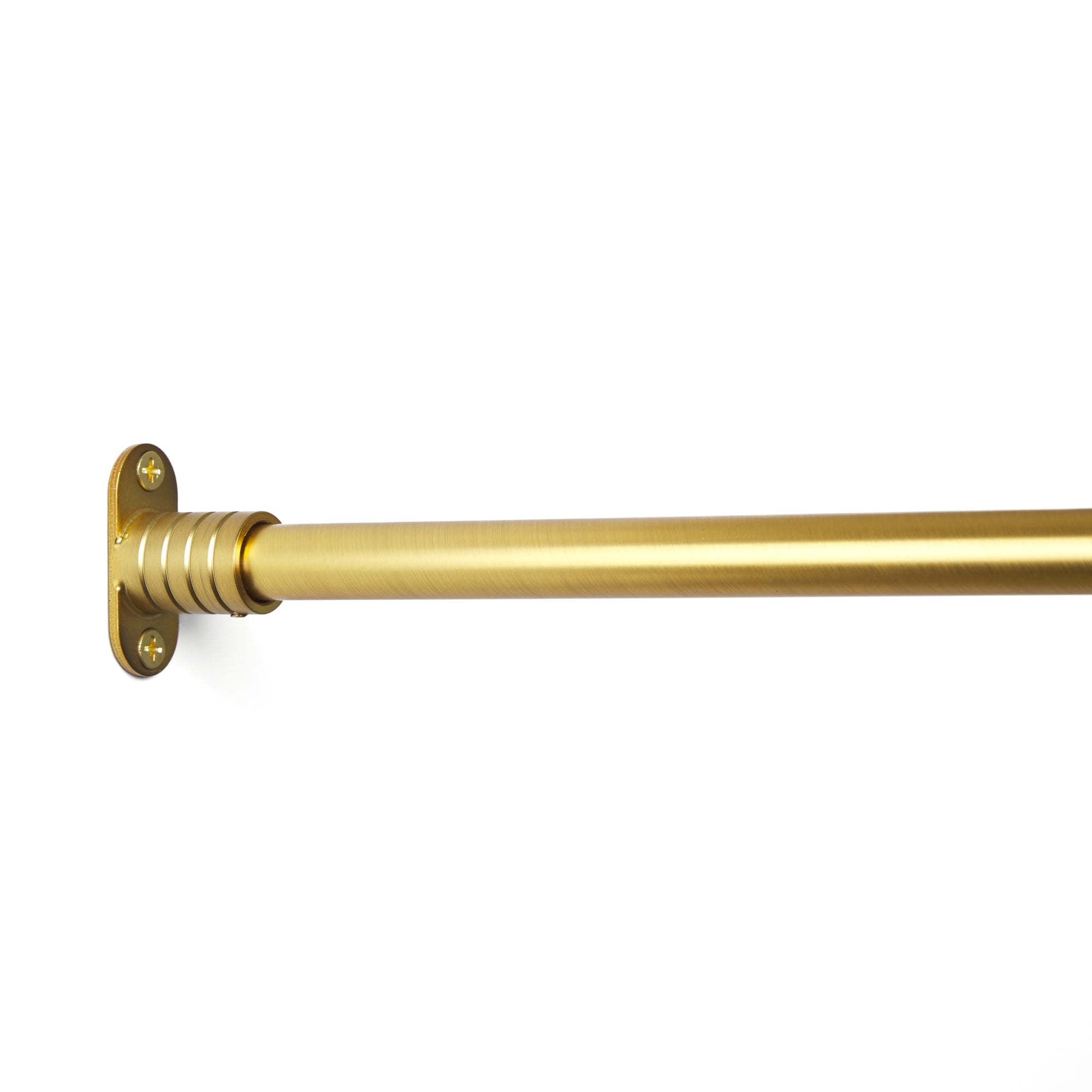 Tonic Living Gold inside mount bracket installed with café curtain rod.