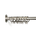 Tonic Living Pewter inside mount bracket with café curtain rod and curtain rings.