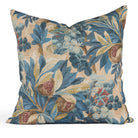 Juno 20x20 Pillow, Navy by Tonic Living — linen-blend pillow featuring a painterly botanical floral print in navy and earthy tones.