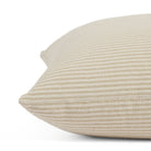 Side view of Tonic Living Leo Stripe Wheat pillow highlighting its classic neutral stripe design.