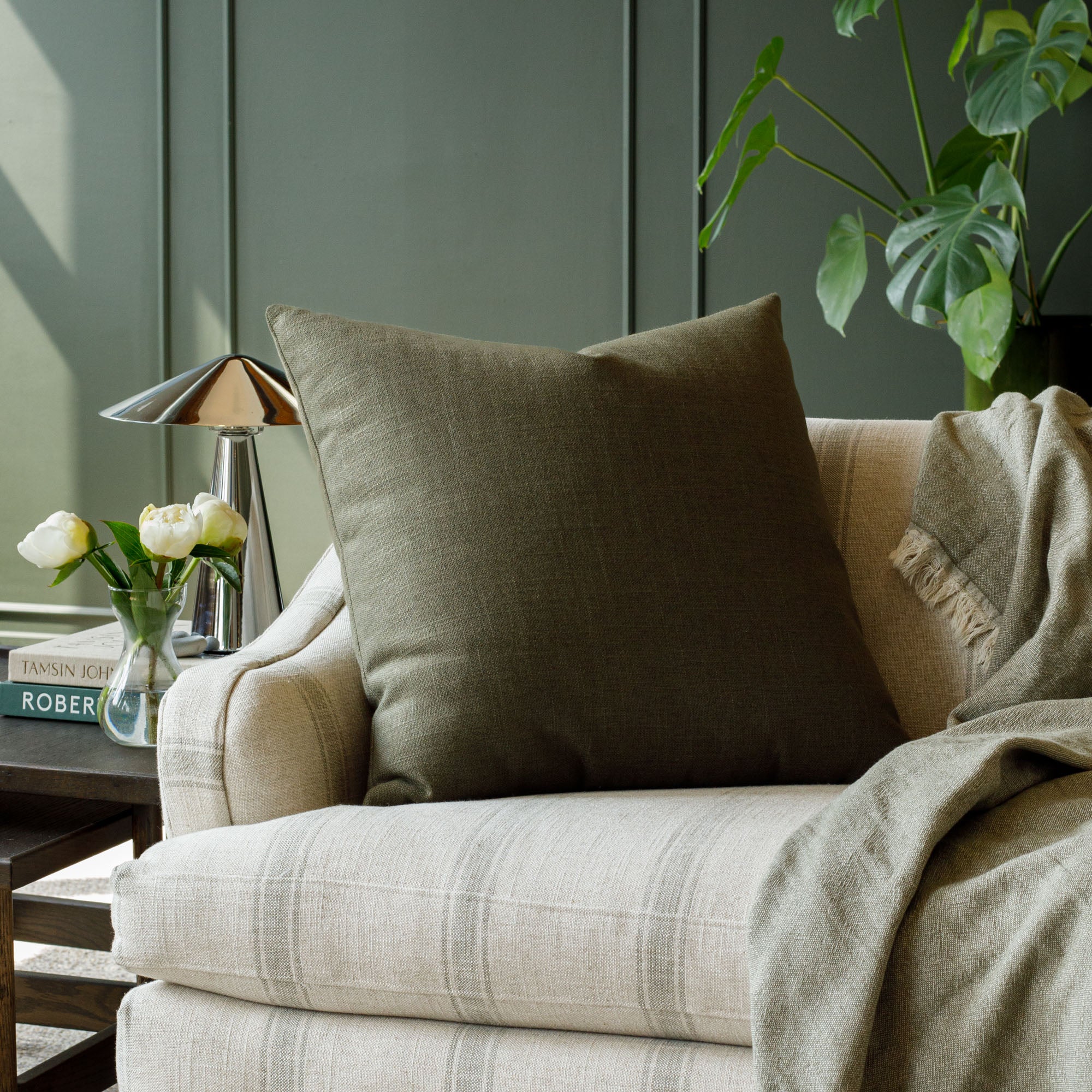 Lincoln 22x22 Pillow, Moss – Tonic Living