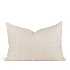 Lyra 14x20 Lumbar Pillow, Blush by Tonic Living — white and light pink floral block print pillow in a soft linen blend.