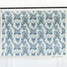a cream and blue floral ikat print home decor fabric : one yard cut