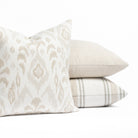 Tonic Living Designer neutral cream beige and taupe outdoor throw pillows : Monterey, Catalina Stripe and Parker pillows