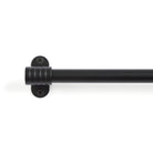 Tonic Living Black outside mount bracket installed with café curtain rod.
