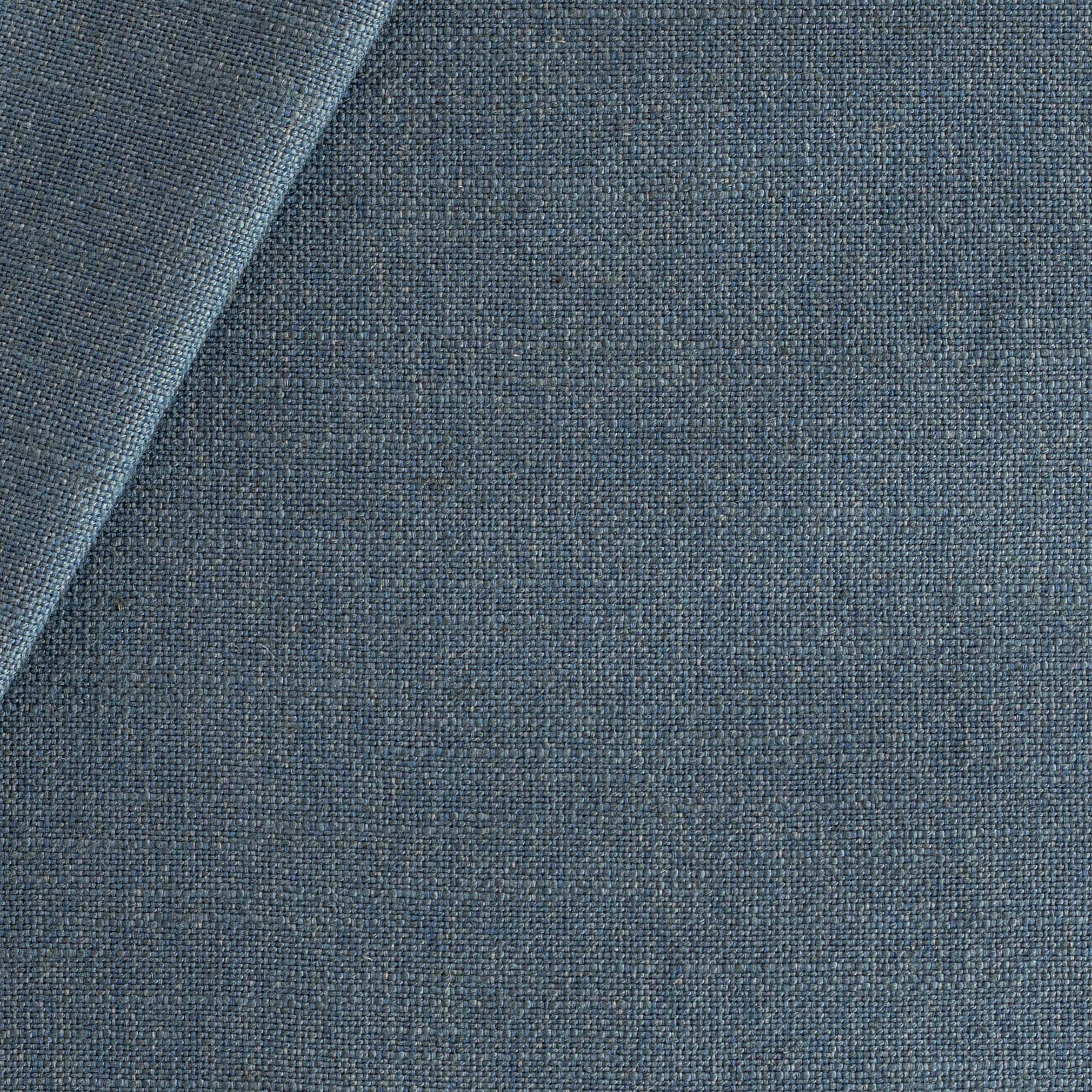 a solid blue linen blend upholstery fabric 