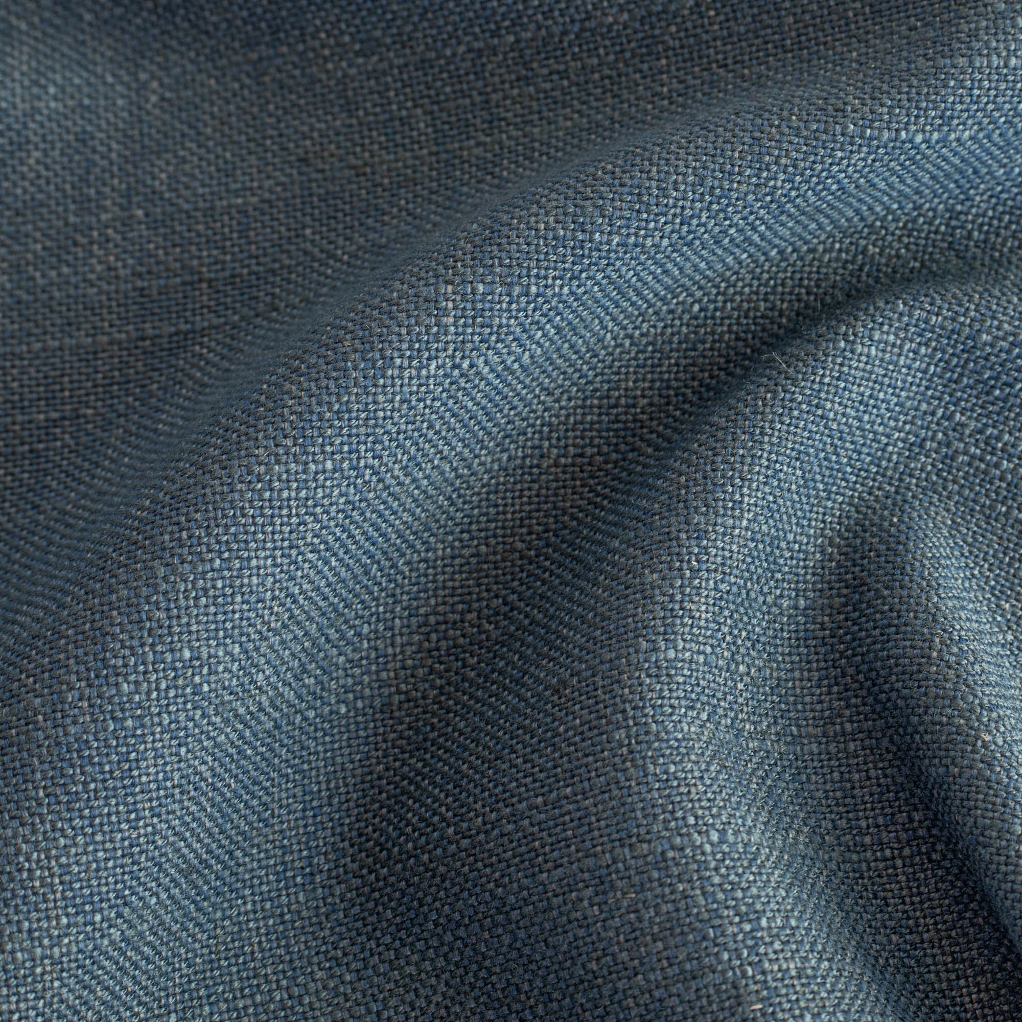a solid blue linen blend fabric 
