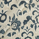 Tonic Living Paloma Fabric in Ink, a navy and oatmeal floral curtain fabric with a large-scale painterly botanical design.