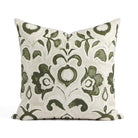 Tonic Living Paloma 20x20 Pillow in Olive, an olive green and oatmeal beige throw pillow with a stylized floral pattern.