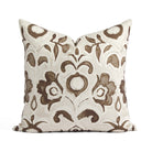 Tonic Living Paloma 20x20 Pillow in Walnut, a coffee brown and oatmeal beige throw pillow with a stylized floral pattern.