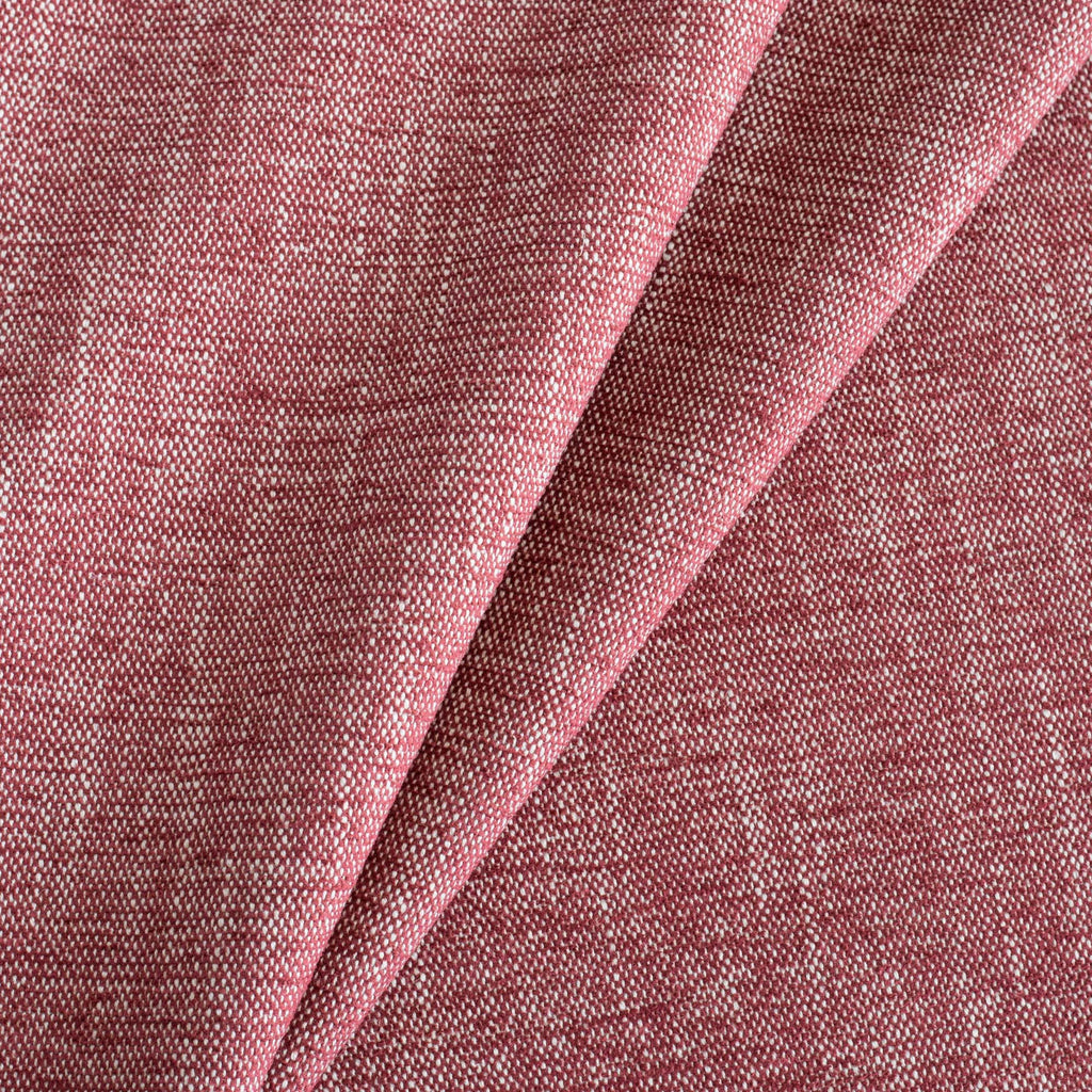 a ruby red chenille textured outdoor upholstery fabric