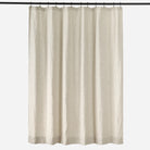 Tonic Living Positano Linen Shower Curtain in Stone, a warm taupe and light stone-grey 100% linen shower curtain.